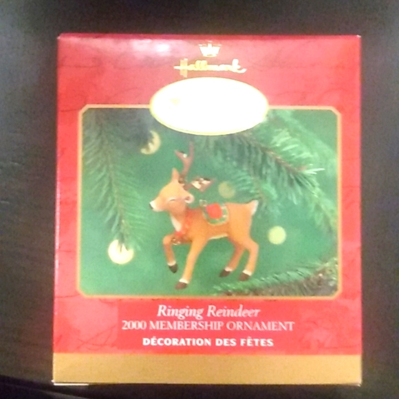 2000 Keepsake Ornament Collector's Club Bell Bearing Elf & Ringing Reindeer - Picture 4 of 5